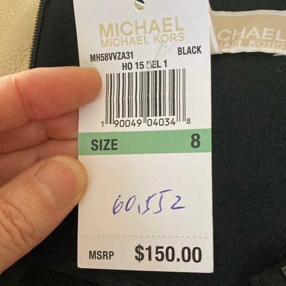 MICHAEL KORS black stretch knit fit & flare Dress - Picture 11 of 11